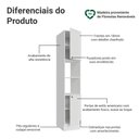 Ver imagem 3 de Paneleiro 40 Cm 2 Portas e 2 Nichos Branco Vik Madesa