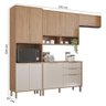 Cozinha Modulada 05 Peças 09 Portas 02 Gavetas com Bancada Gourmet Divina Freijó Off White Mgm - 2