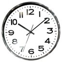 Ver imagem 1 de Relogio de Parede de Plastico Cromado e Branco 35cm X 4cm Btc Decor Relógio