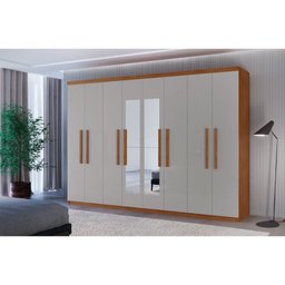 Guarda Roupa Casal Hera Premium com Espelho 8 Portas e 4 Gavetas Moderna - 1