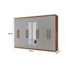 Guarda Roupa Casal Hera Premium com Espelho 8 Portas e 4 Gavetas Moderna - 3