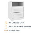 Ver imagem 7 de Mesa de Cabeceira 2 Gavetas Ripado Yescasa Branco