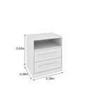 Ver imagem 3 de Mesa de Cabeceira 2 Gavetas Ripado Yescasa Branco