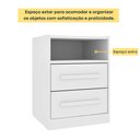 Ver imagem 4 de Mesa de Cabeceira 2 Gavetas Ripado Yescasa Branco