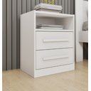 Ver imagem 1 de Mesa de Cabeceira 2 Gavetas Ripado Espresso Móveis