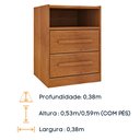 Ver imagem 7 de Mesa de Cabeceira 2 Gavetas Ripado Yescasa Bege
