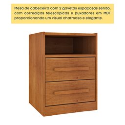 Mesa de Cabeceira 2 Gavetas Ripado Espresso Móveis - 4