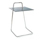 Ver imagem 2 de Mesa de Canto Anm0111m Anima Office Tampo de Vidro Quadrado Cor Preto Base de Aço Cromado