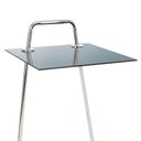 Ver imagem 3 de Mesa de Canto Anm0111m Anima Office Tampo de Vidro Quadrado Cor Preto Base de Aço Cromado