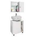 Ver imagem 1 de Conjunto Gabinete Armário Encaixar Móvel Banheiro Lux Branco