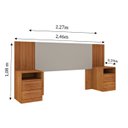 Ver imagem 4 de Cabeceira Box Casal com 4 Gavetas Ripado Yescasa Marrom Cinamomo/Off White