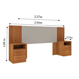 Cabeceira Box Casal com 4 Gavetas Ripado Espresso Móveis - 4