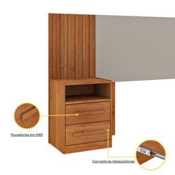 Cabeceira Box Casal com 4 Gavetas Ripado Espresso Móveis - 6