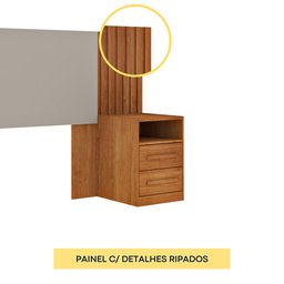 Cabeceira Box Casal com 4 Gavetas Ripado Espresso Móveis - 7