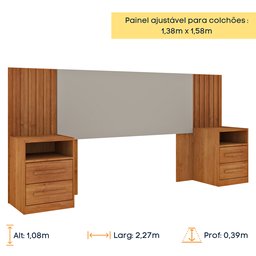 Cabeceira Box Casal com 4 Gavetas Ripado Espresso Móveis - 5