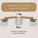 Ver imagem 5 de Escrivaninha Mesa Escritório com Regulagem Estilo Plus 2 Gavetas 143,5cm Olmo e Branco Artany