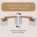 Ver imagem 5 de Escrivaninha Mesa Escritório com Regulagem Estilo Industrial 2 Gavetas Plus