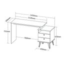 Ver imagem 4 de Escrivaninha Mesa Escritório com Regulagem Estilo Plus 2 Gavetas 143,5cm Olmo e Branco Artany