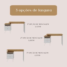 Escrivaninha com Regulagem Estilo Industrial 2 Gavetas Plus - 6