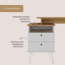 Escrivaninha com Regulagem Estilo Industrial 2 Gavetas Plus - 9