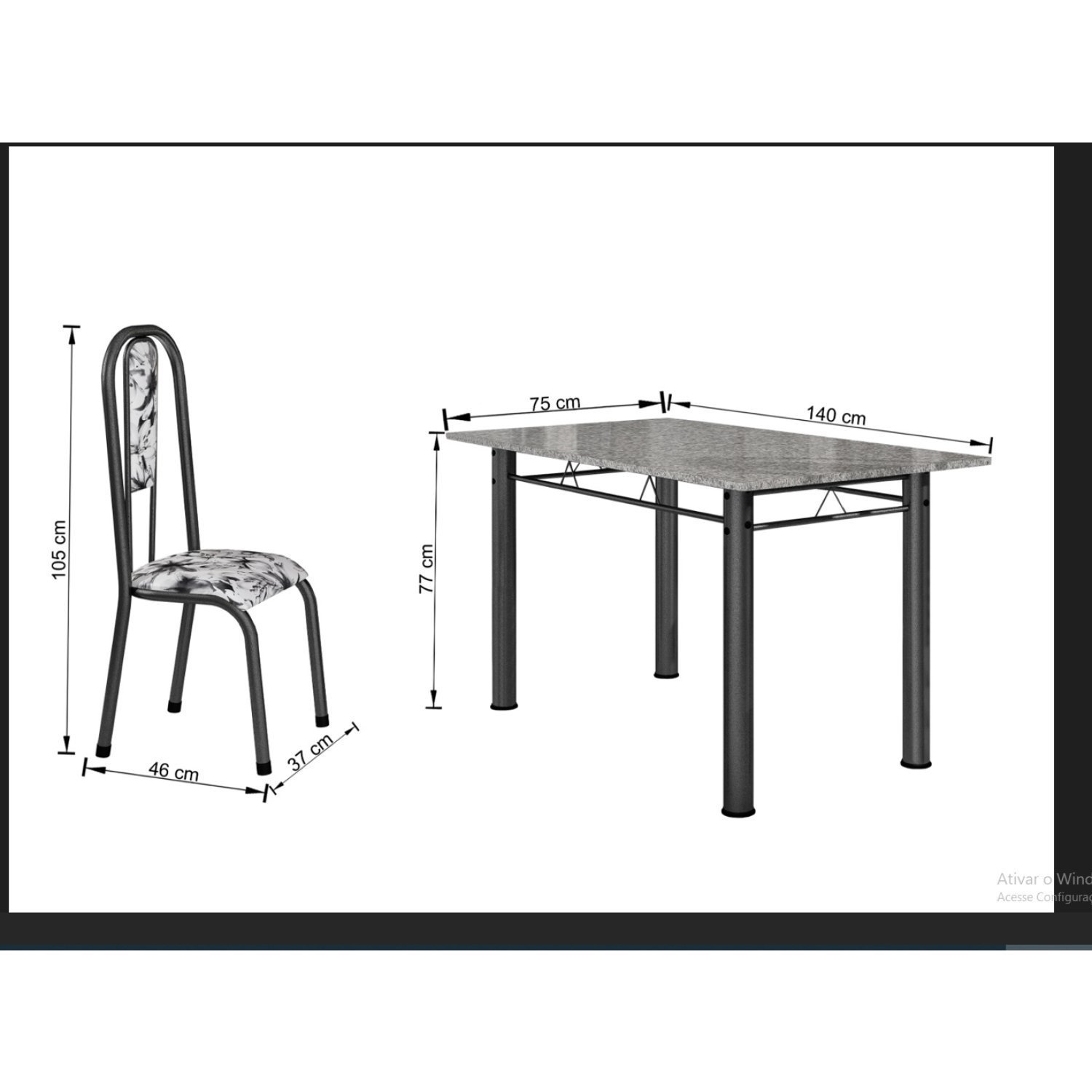 Conjunto Mesa Tubular com 6 Cadeiras Atenas - 3