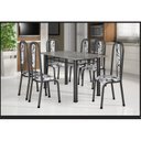 Ver imagem 1 de Conjunto Mesa Tubular com 6 Cadeiras Atenas Prata/Tubos Martelado/Estofados Fundo Branco/Flo