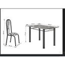 Ver imagem 3 de Conjunto Mesa Tubular com 6 Cadeiras Atenas Prata/Tubos Martelado/Estofados Fundo Branco/Flo