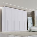 Ver imagem 1 de Guarda-Roupa Casal 100% MDF 8 Portas 8 Gavetas Império Ripado Branco