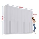 Ver imagem 6 de Guarda-Roupa Casal 100% MDF 8 Portas 8 Gavetas Império Ripado Branco