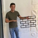 Ver imagem 5 de Gabarito Stencil Pintura de Parede Tijolinho 53x43cm Textura