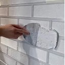 Ver imagem 3 de Gabarito Stencil Pintura de Parede Tijolinho 53x43cm Textura