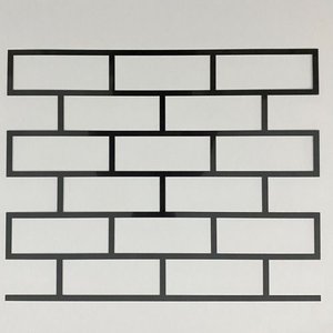 Gabarito Stencil Pintura de Parede Tijolinho 53x43cm Textura