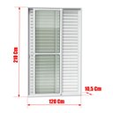 Ver imagem 4 de Porta Correr Venez. 3F.Móv.210 x 120 Elite c/Fechad.Tetra V.Liso Branco Brimak