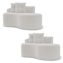 Ver imagem 1 de Kit 02 Sofás Orgânicos Living Bob 145cm 02 Lugares com 02 Almofadas Bouclê Off White - Desk Design