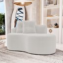 Ver imagem 2 de Kit 02 Sofás Orgânicos Living Bob 145cm 02 Lugares com 02 Almofadas Bouclê Off White - Desk Design