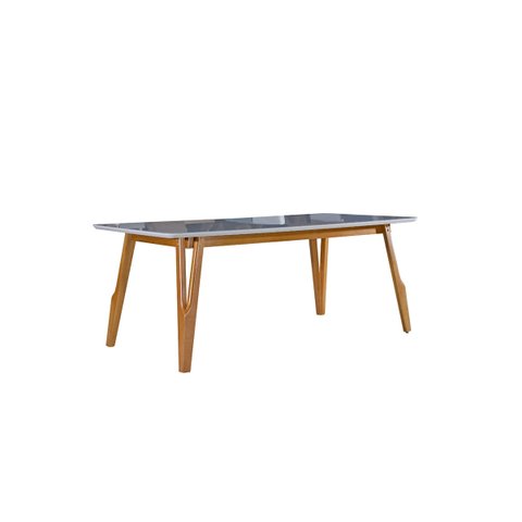 Mesa de Jantar com Vidro Madeira Maciça - Siena-2,0x1,0m - Art Salas