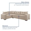 Ver imagem 4 de Sofá de Canto Fixo 5 Lugares 300x210cm Veludo Bege Molas Bonnel Oslo