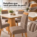 Ver imagem 4 de Conjunto Mesa Moderno Cadeiras Compacta Jantar Vidro Suede Capuccino Liso