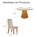 Ver imagem 2 de Conjunto Mesa Moderno Cadeiras Compacta Jantar Vidro Suede Capuccino Liso