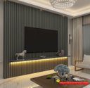 Ver imagem 3 de Painel para Tv 2.3 Ripado com Led Nobre Grafite - Gelius Móveis