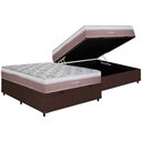 Ver imagem 1 de Cama Box Baú Casal: Colchão Molas Herval Maxspring Coimbra + Base CRC Courano Brown(138x188)