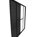 Ver imagem 2 de Porta Balcão de Aluminio Preto 3 Folhas Móveis com Trinco 2,10x1,20