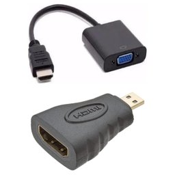 Conversor Hdmi X Vga + Adap Hdmi F X Micro Hdmi M - Tebera - 1