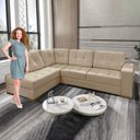 Ver imagem 4 de Sofá de Canto com Almofadas 5 Lugares México Veludo