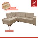 Ver imagem 2 de Sofá de Canto com Almofadas 5 Lugares México Veludo