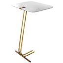 Ver imagem 1 de Mesa Apoio Lateral para Sofá Lisboa Pé Dourado LarFlex:Branco