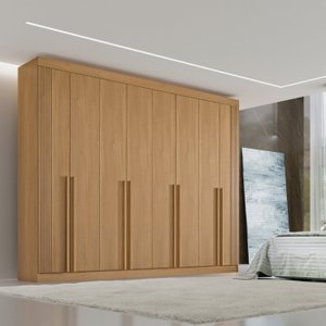 Guarda-roupa Casal MDF 08 Portas Império Ripado