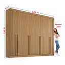 Ver imagem 5 de Guarda-Roupa Casal 100% MDF 8 Portas 8 Gavetas Império Ripado Cinamomo