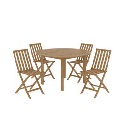 Conjunto de Mesa Redonda e 4 Cadeiras Dobráveis Aster Yescasa - 2