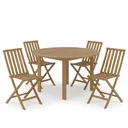 Ver imagem 2 de Conjunto Mesa com 4 Cadeiras de Madeira Maciça Dobráveis para Jardim e Varanda Yescasa Aster
